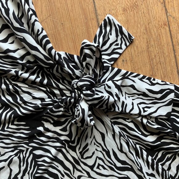 Attention Zebra Print Faux Wrap Dress - Picture 4 of 5